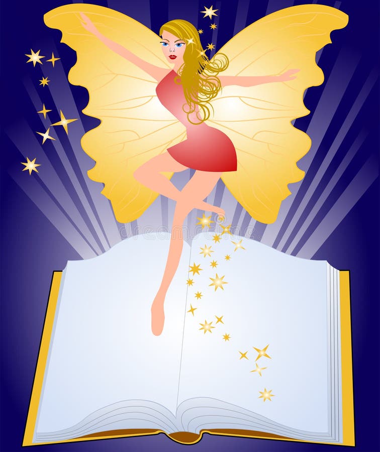Magic book and fairy royalty free illustration