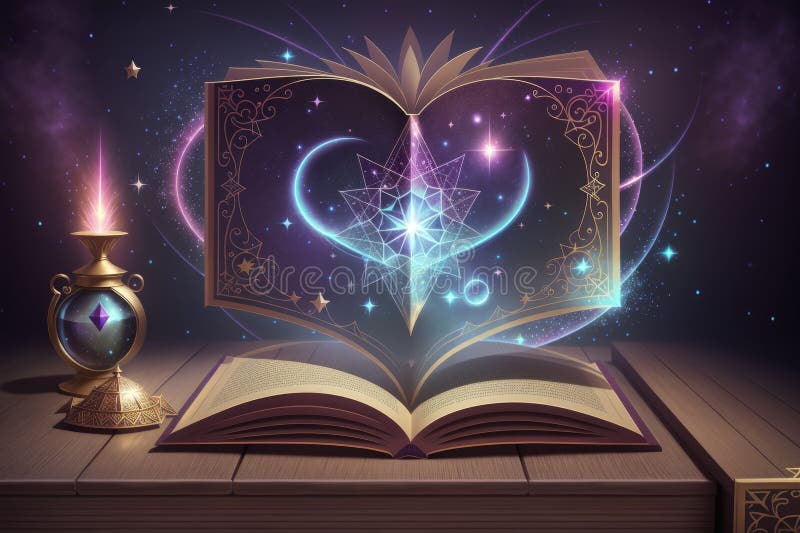 Magic Book With Open Pages And Abstract Lights Shining In Darkness  Literature And Fairytale Concept Stock Photo - Download Image Now - iStock