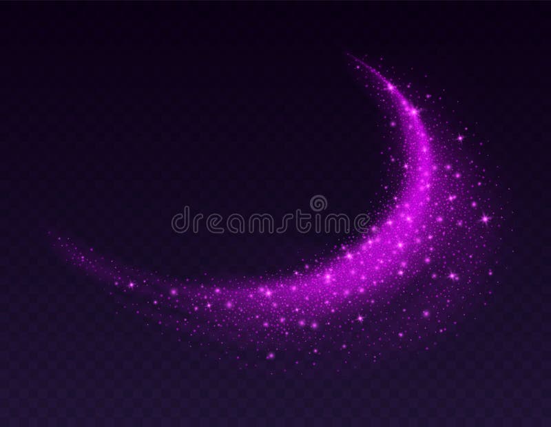 Magic cloud with sparkles, purple fairy stardust with sparks.