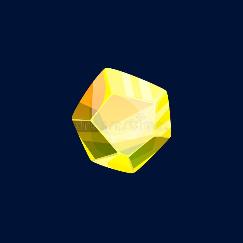 Magic Crystal Vector Rock Yellow Color, Gem Stone Stock Vector