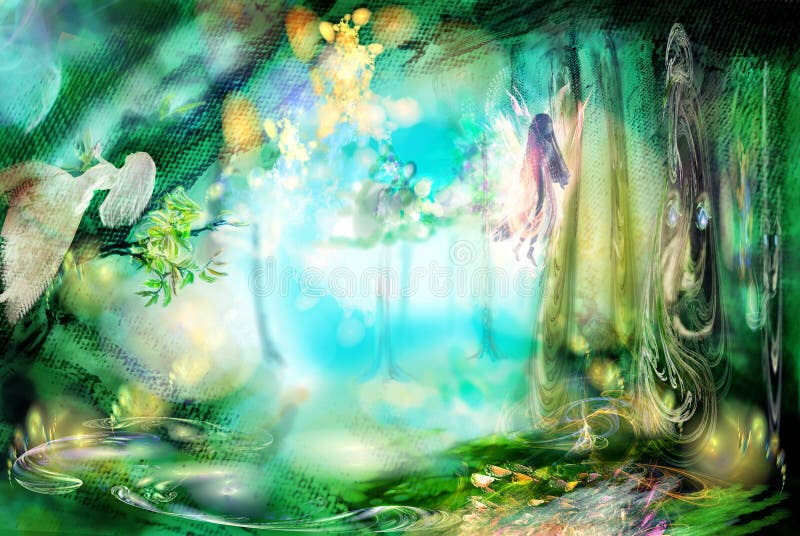 The magic forest with fairies