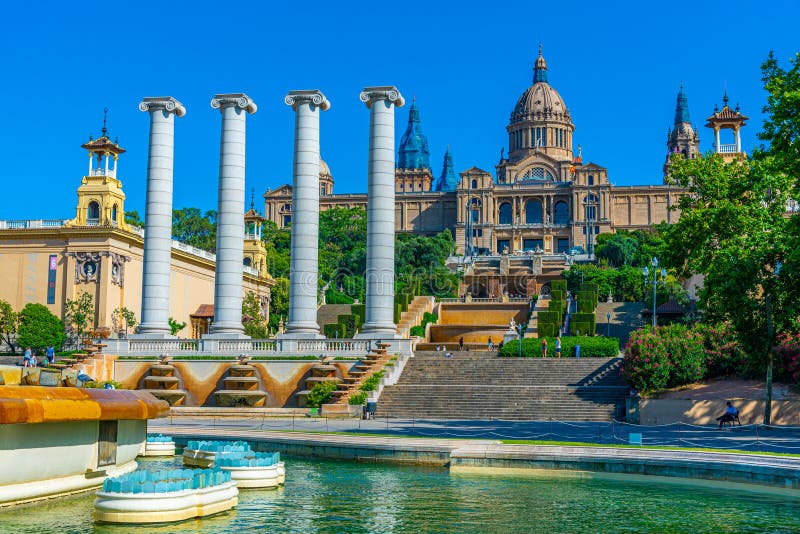 Magic Fountain during Day at Barcelona, Spain Editorial Photo Image