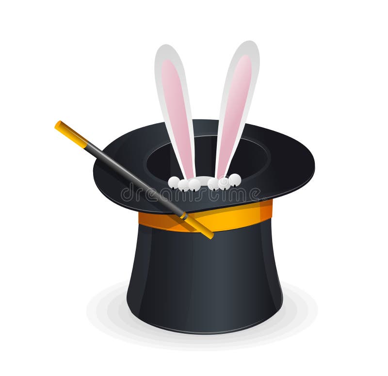 Magic hat vector and rabbit stock illustration Magic hat vector and rabbit stock illustration