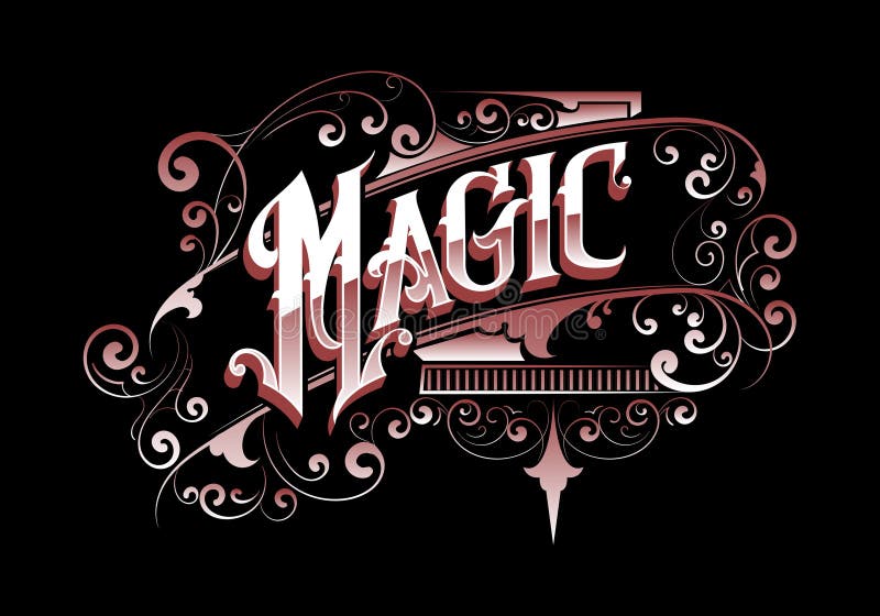 MAGIC lettering custom style design stock illustration