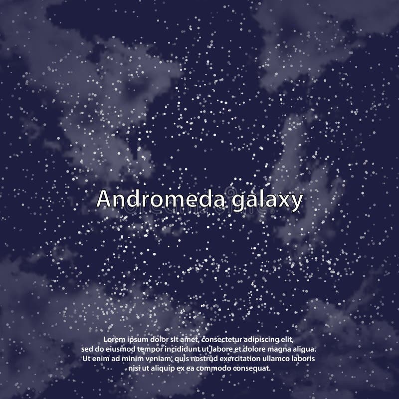 Magic night dark blue sky with sparkling stars vector wedding invitation. Andromeda galaxy. Starry glitter powder splash vector illustration Magic night dark blue sky with sparkling stars vector wedding invitation. Andromeda galaxy. Starry glitter powder splash vector illustration