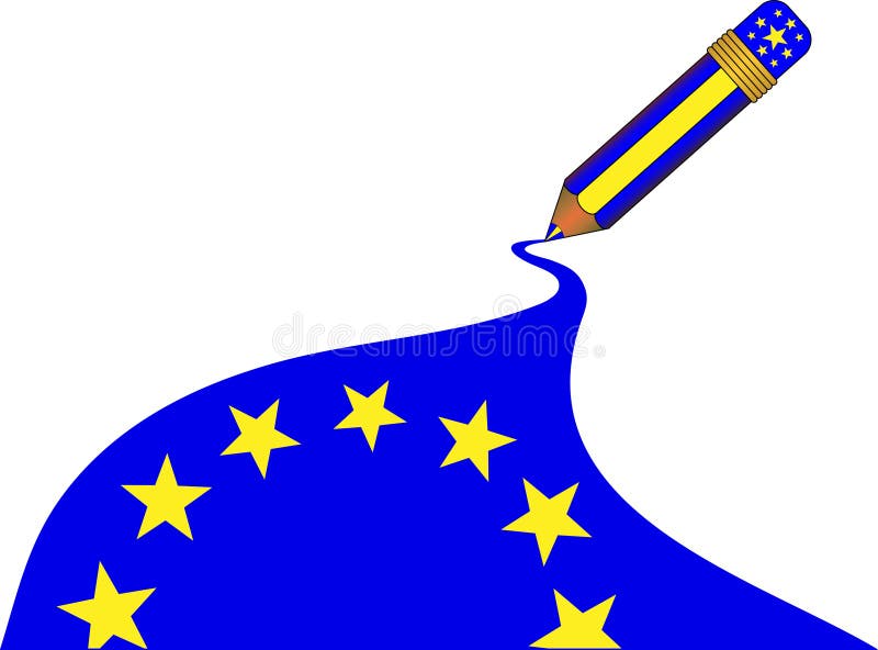 Magic pencil European Flag stock vector. Illustration of nation - 7069644