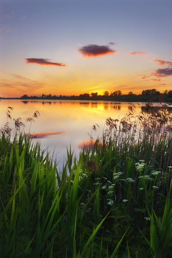 Magic pond stock photo. Image of clouds, lighting, dream - 7632380