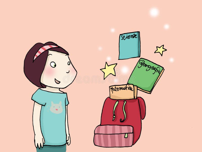 Girl Packing School Bag Stock Illustrations – 31 Girl Packing