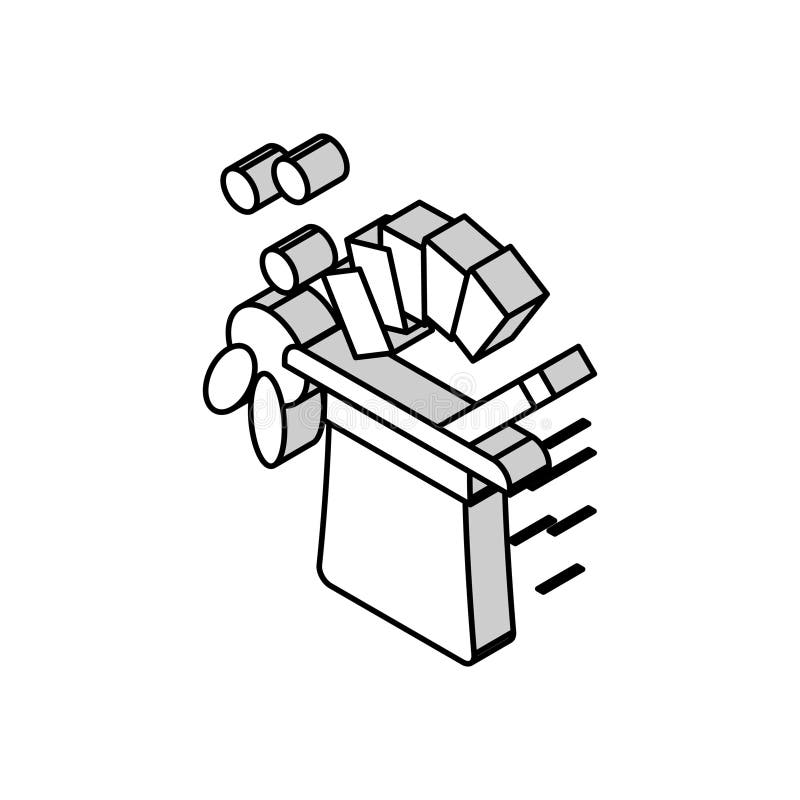 Model set magic truc jucărie baby isometric icon vector ilustrare royalty free illustration