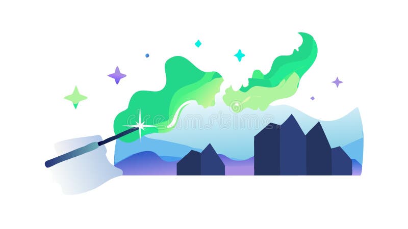Magic Skapa Aurora Mystical Energy Celestial Spell-vektordesign Generative AI vektor illustrationer