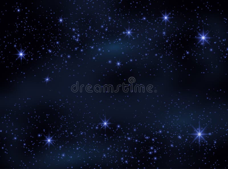 Magic Space. Fairy Dust. Infinity. Abstract Universe Background. Blue Gog and Shining Stars. Vector illustration