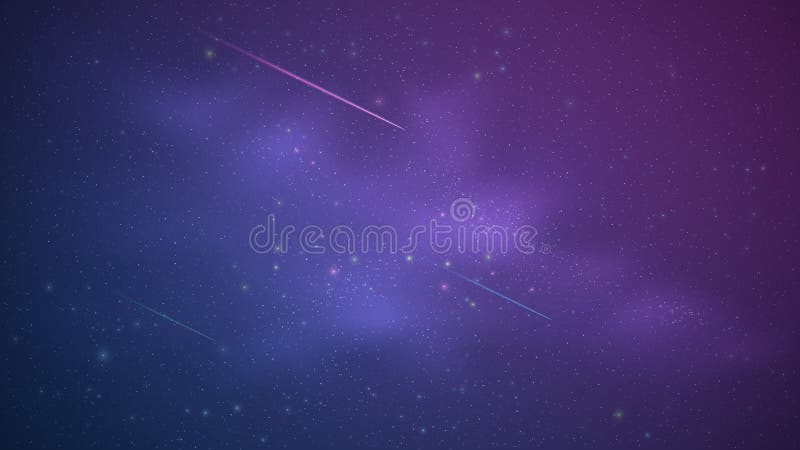 Magic Starry Sky with a luminous blue and purple milky way. Shooting stars. Falling comets. Shining stars. Background for your des stock photography Magic Starry Sky with a luminous blue and purple milky way. Shooting stars. Falling comets. Shining stars. Background for your des stock photography