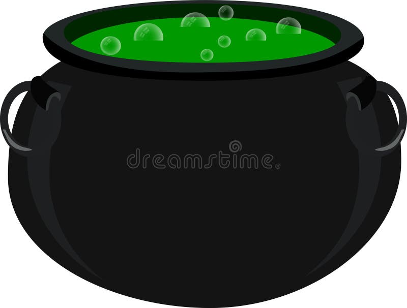 Magic Witch`s Cauldron. isolated pot of poison on a white background royalty free illustration
