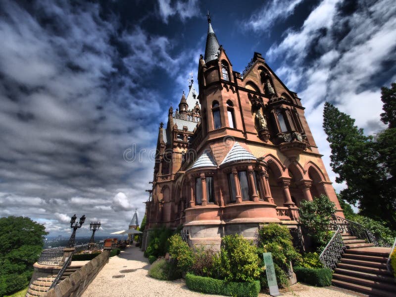 Drachenburg Castle is a castle on a rock Drachenfels castle from a fairy tale and is a very popular tourist destination.Germany