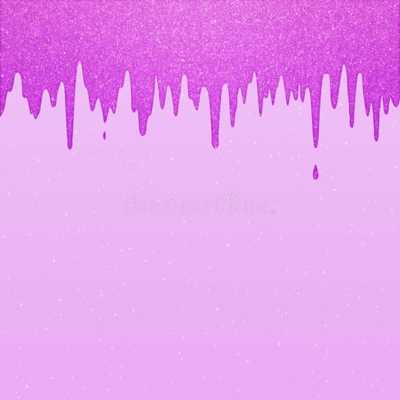 Pink Dripping Glitter Paint on Light Gradient Glitter Background Stock