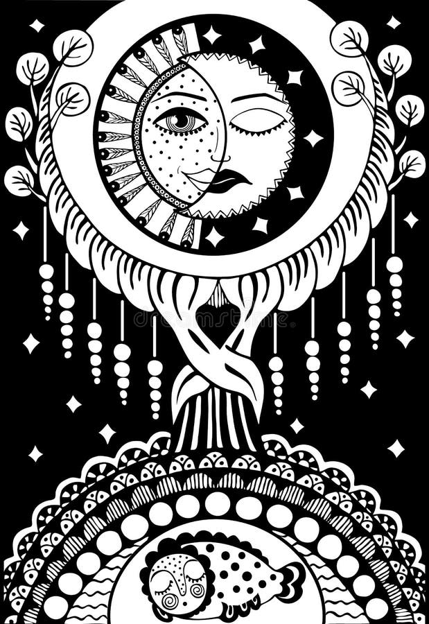 Sun Moon Black White Stock Illustrations 8 018 Sun Moon Black White Stock Illustrations Vectors Clipart Dreamstime