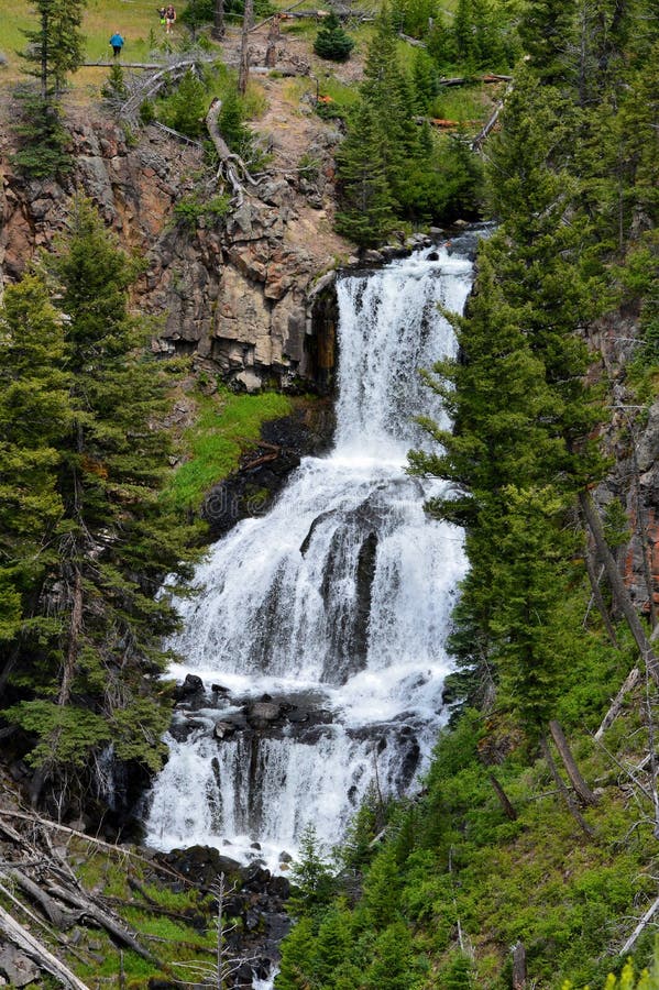 Magical Yellowstone Waterfall stock photography Magical Yellowstone Waterfall stock photography