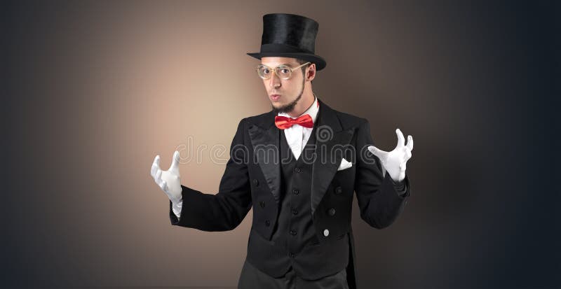 Magician Holds Something Invisible Stock Photo - Image of fraud ...