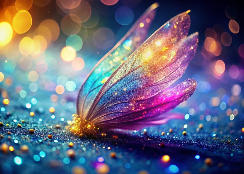 Magicianul fermecat Fairy Wing Macro A Spumant Winding of Delicate Dust and Floral Petals Dezvăluind magia unui royalty free illustration