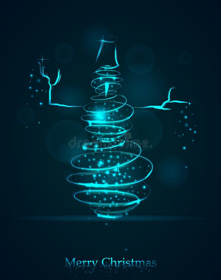 Magiczny błękitny zima bałwan Rozjarzony ślimakowaty ślad z błyszczącym dus ilustracja wektor Magiczny błękitny zima bałwan Rozjarzony ślimakowaty ślad z błyszczącym dus ilustracja wektor