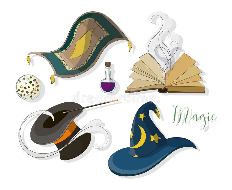 Magiczny ikona set ilustracja wektor Magiczny ikona set ilustracja wektor