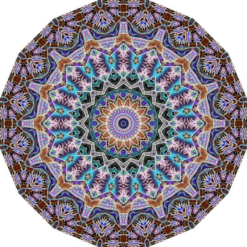 Magical round pattern with mandala similar to the sun in the center and luxurious ornamental frame in ethnic style. Round carpet, template for an umbrella, packaging design. Magical round pattern with mandala similar to the sun in the center and luxurious ornamental frame in ethnic style. Round carpet, template for an umbrella, packaging design