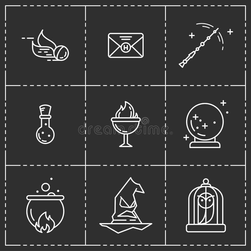 Magiczny wektorowy ikona set ilustracji Magiczny wektorowy ikona set ilustracji