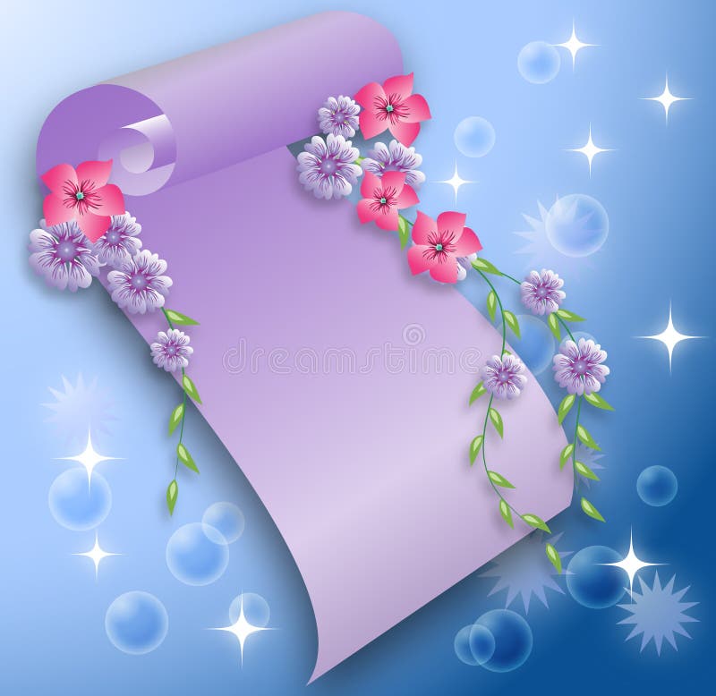 Magische achtergrond met rol stock illustratie Magische achtergrond met rol stock illustratie