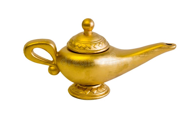 Wunderlampe Auf Schwarzem Hintergrund Von Der Geschichte Von Aladdin Stockfoto Bild Von