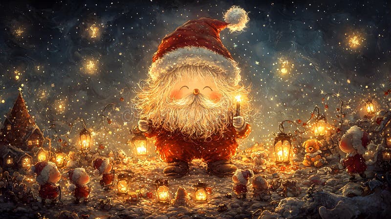 Magische Weihnachtsfeier Weihnachtsfest Lichter AI generiert. lizenzfreie abbildung