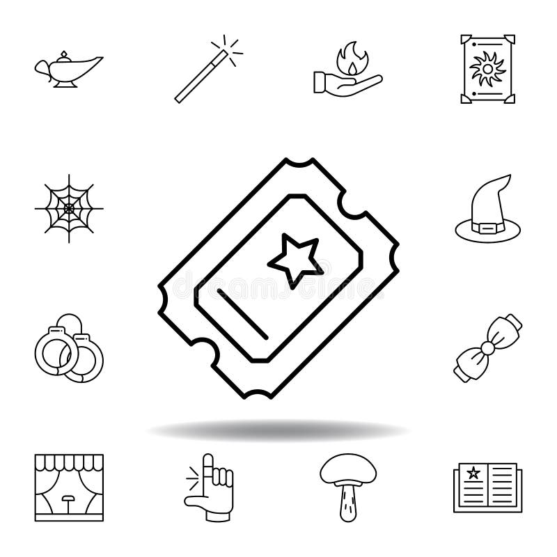 Magisk biljett?versiktssymbol beståndsdelar av den magiska illustrationlinjen symbol tecknet symboler kan användas för rengörings stock illustrationer Magisk biljett?versiktssymbol beståndsdelar av den magiska illustrationlinjen symbol tecknet symboler kan användas för rengörings stock illustrationer