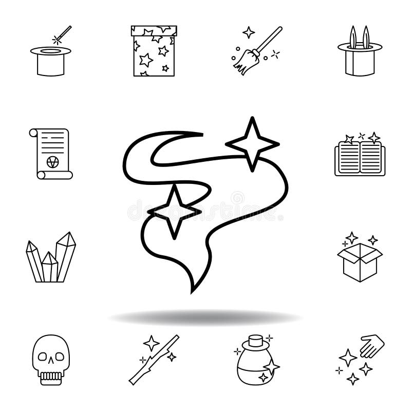Magisk r?k?versiktssymbol beståndsdelar av den magiska illustrationlinjen symbol tecknet symboler kan användas för rengöringsduke royaltyfri illustrationer Magisk r?k?versiktssymbol beståndsdelar av den magiska illustrationlinjen symbol tecknet symboler kan användas för rengöringsduke royaltyfri illustrationer