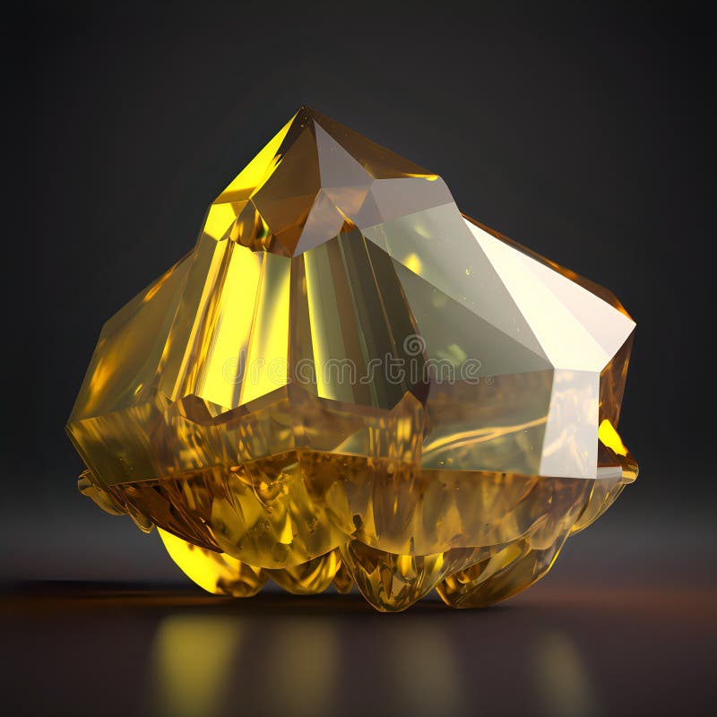 Magiskt mineralcitrin. gul gemstone. glödande gemsten royaltyfri illustrationer