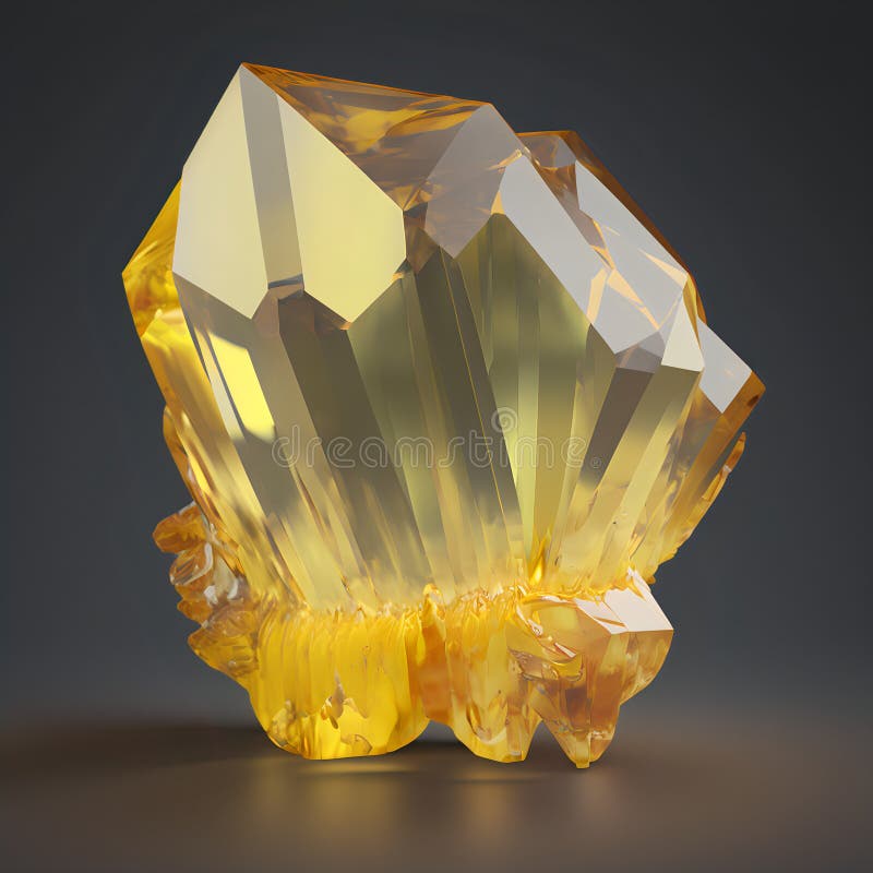 Magiskt mineralcitrin. gul gemstone. glödande gemsten royaltyfri illustrationer