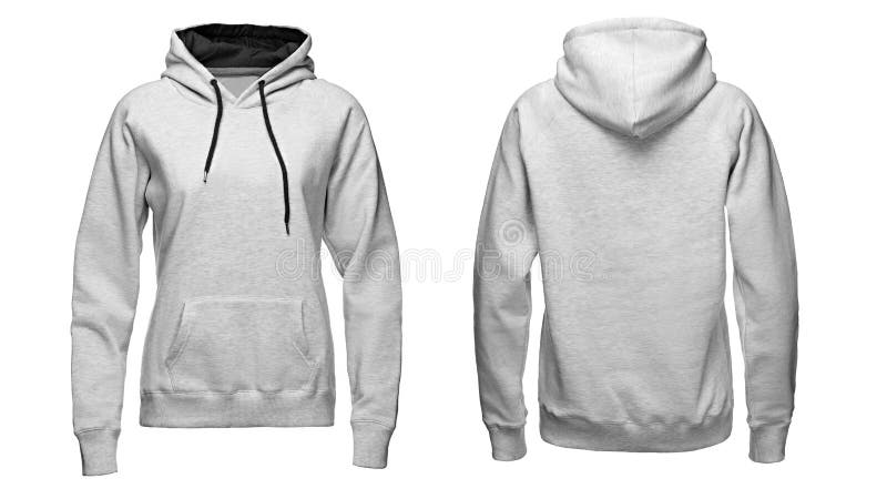 Maglia con cappuccio grigia, modello della maglietta felpata, isolato su fondo bianco immagini stock libere da diritti Maglia con cappuccio grigia, modello della maglietta felpata, isolato su fondo bianco immagini stock libere da diritti