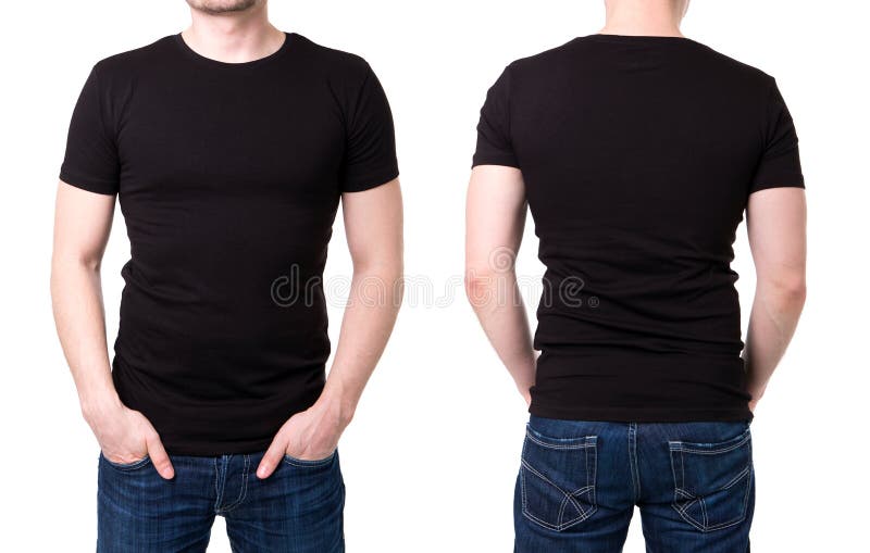 Maglietta nera su un modello del giovane