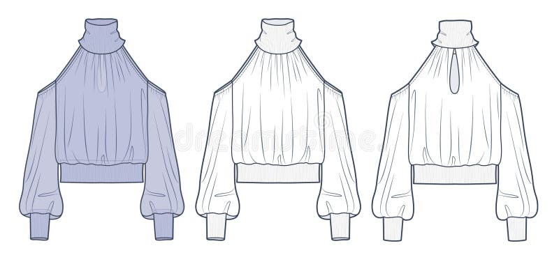 Maglietta tecnica dell'illustrazione tecnica della moda. camicia trasparente Modello di disegno tecnico piatto