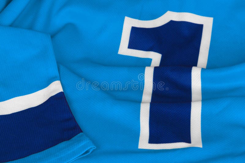 Maglione dell'hockey blu-chiaro con il numero uno immagini stock libere da diritti Maglione dell'hockey blu-chiaro con il numero uno immagini stock libere da diritti