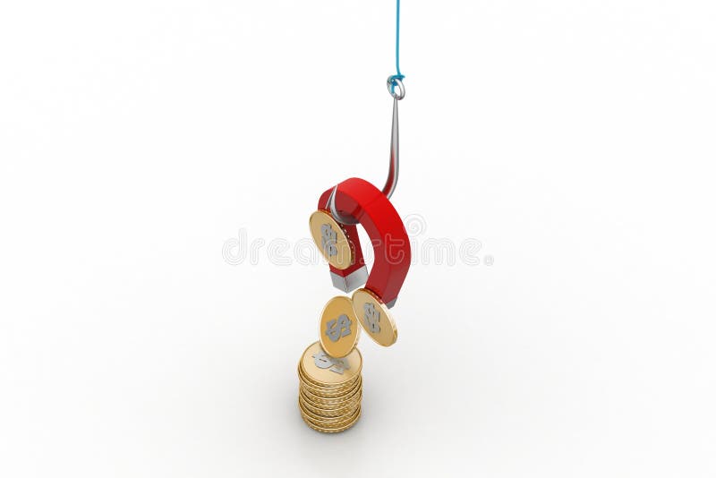 Attracting Gold Coins Stock Illustration Illustration of cash
