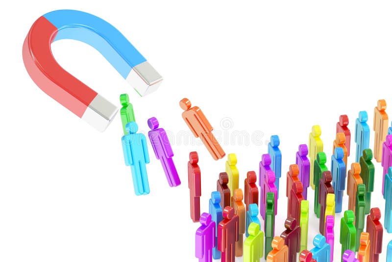 Attracting People Figures Stock Illustration Illustration of