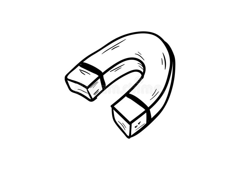 Magnet Doodle Icon Vector with Hand Draw Stock Vector - Illustration of