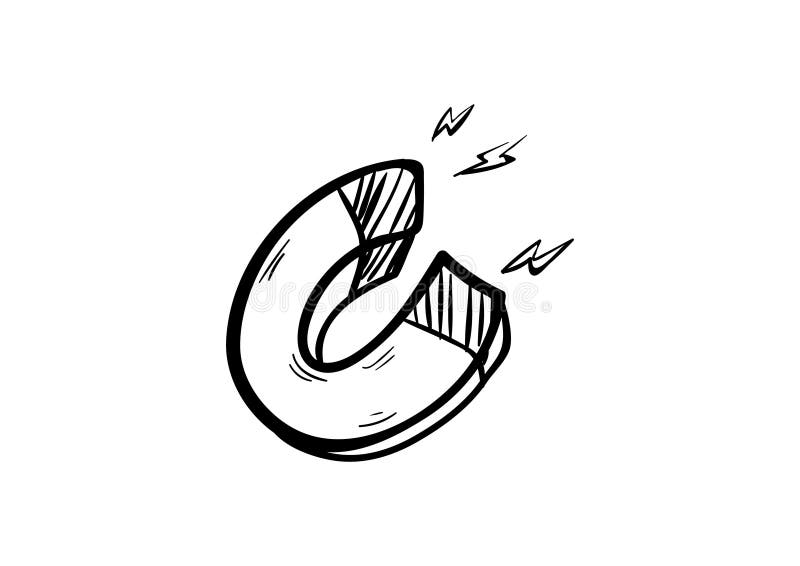 Magnet Doodle Icon Vector with Hand Draw Stock Illustration