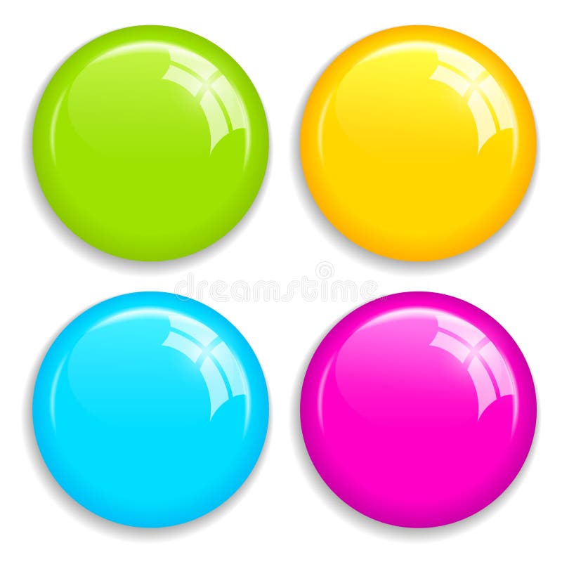 Magnet pin button, vector glossy icons vector illustration