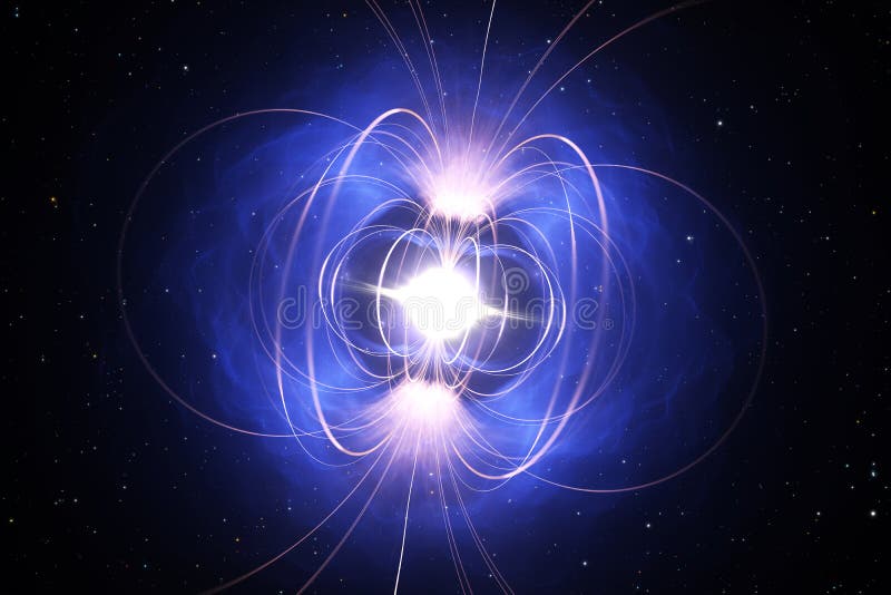 Pulsar star magnetar neutron with radiation Vector Image