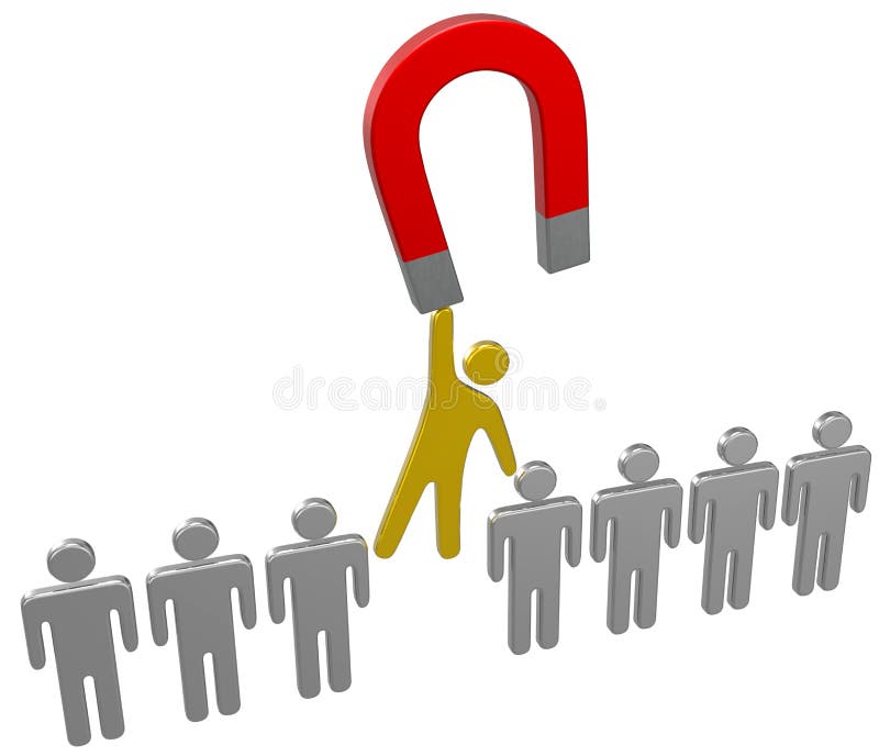 Magnetentdeckung wählen Mietpersonengruppe lizenzfreie abbildung Magnetentdeckung wählen Mietpersonengruppe lizenzfreie abbildung