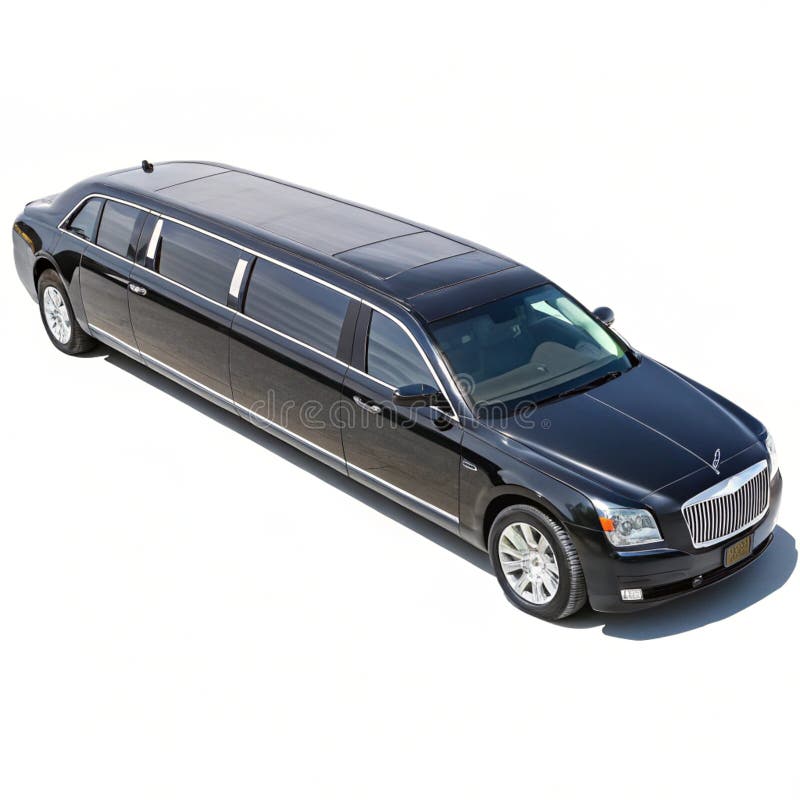 Magnificant Luxury Aerial Limousine isolerad på vit bakgrund stock illustrationer