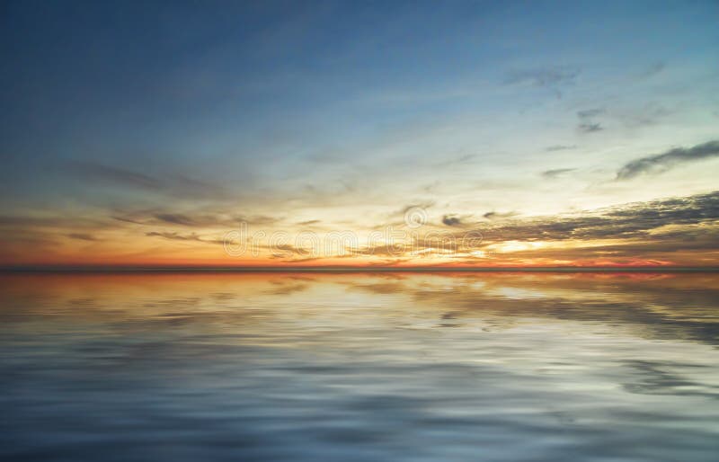 Magnificent Bright Sunset Over the Calm Surface of the Sea Stock Image ...