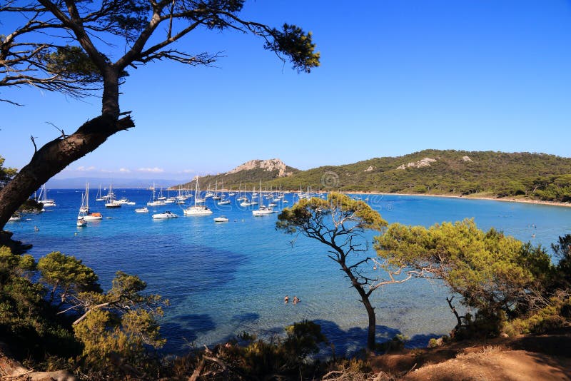 The Island of Porquerolles and the Notre-dame Beach Editorial Stock ...