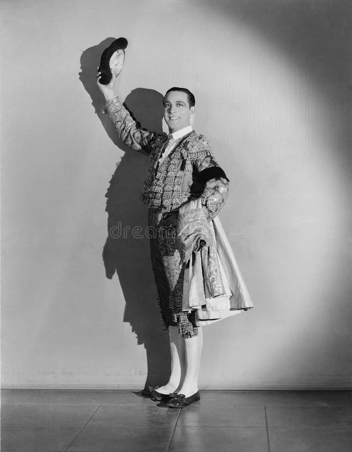 Man in a Matador Costume with a Red Cape Stock Image Image of kill