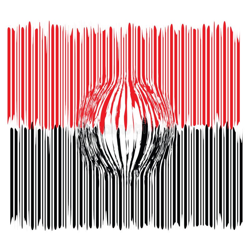 Magnified black and red bar code